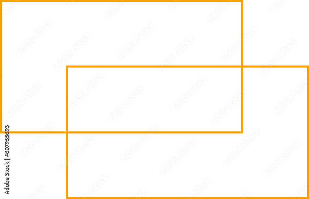 Poster double orange rectangles outlines geometric frames borders simple plain shapes elements sign icon sy