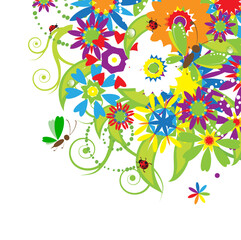 Fototapeta na wymiar Floral bouquet, summer illustration