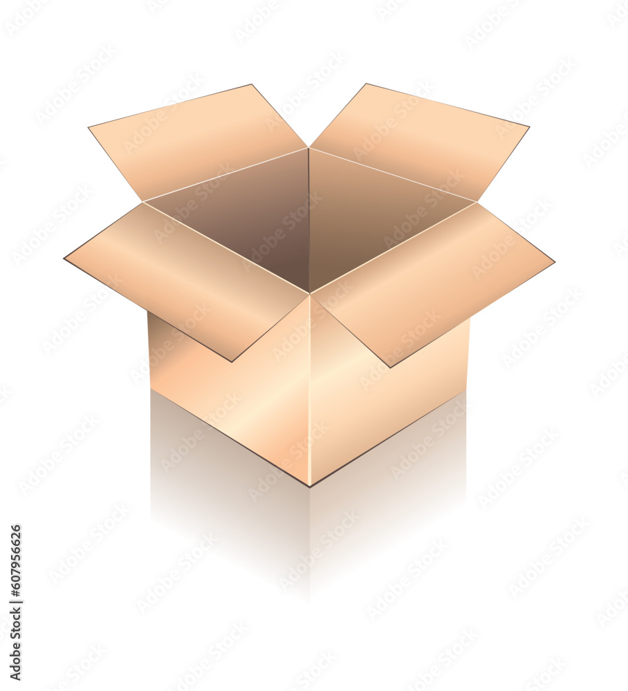 Poster 3d box with reflection, shadow and space for text or image