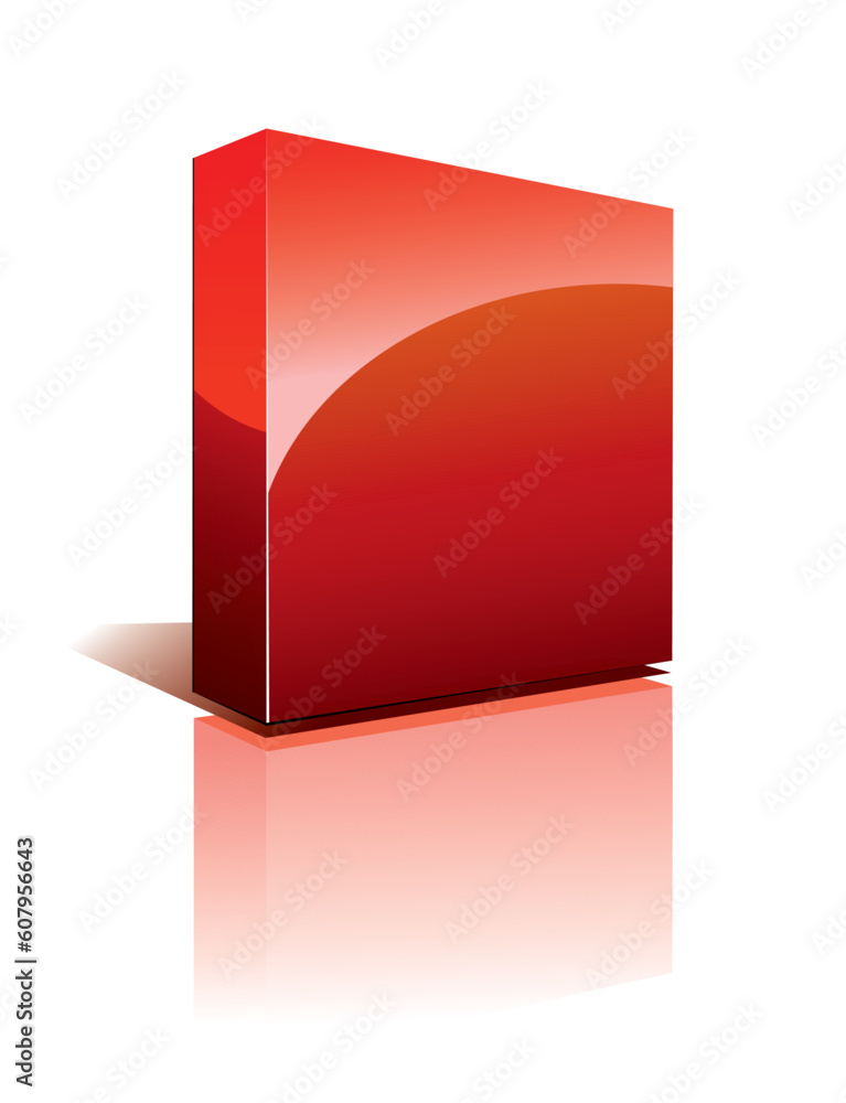 Poster 3d box with reflection, shadow and space for text or image