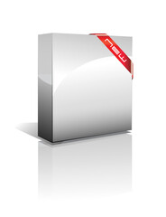 3D Box with reflection, Shadow and space for text or image