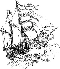 sketch of the ship