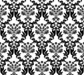Fototapeta premium Damask seamless vector background. For easy making seamless pattern just drag all group into swatches bar, and use it for filling any contours.