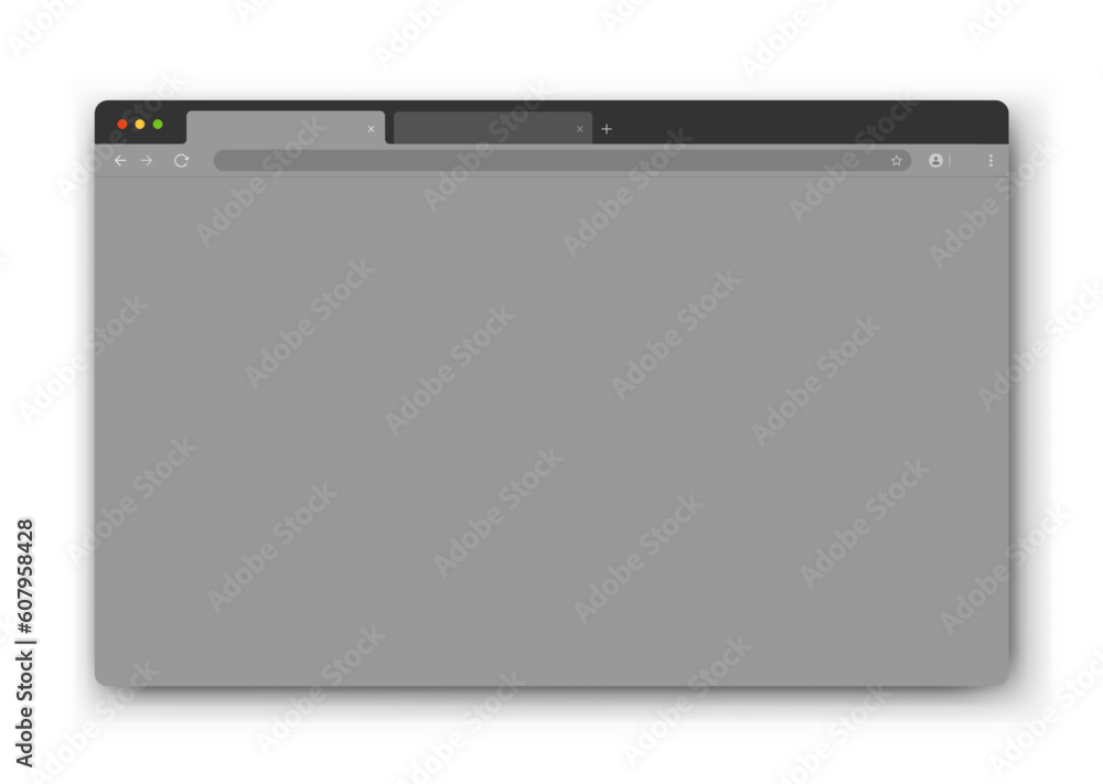 Fototapete the design of the web browser window in gray on a white background. vector frame of a website templa