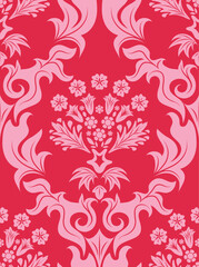 Damask seamless vector background.  For easy making seamless pattern just drag all group into swatches bar, and use it for filling any contours.