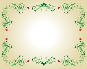 Abstract floral vector frame backgrounds  in Victorian style