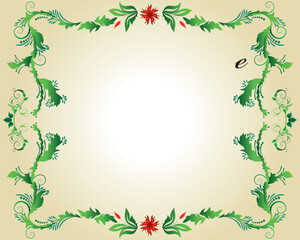Fototapeta na wymiar Abstract floral vector frame backgrounds in Victorian style