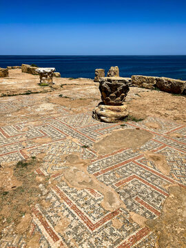 Floor mosaic on archeological site of Tipaza, Algeria