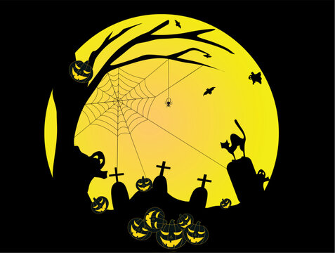 Halloween vector background - vector illustration