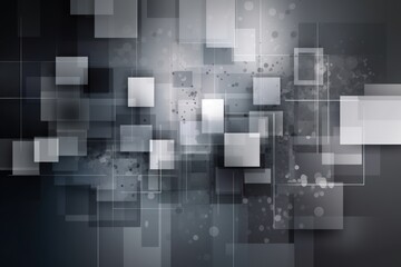 Abstract grey background with square shapes, Generative ai