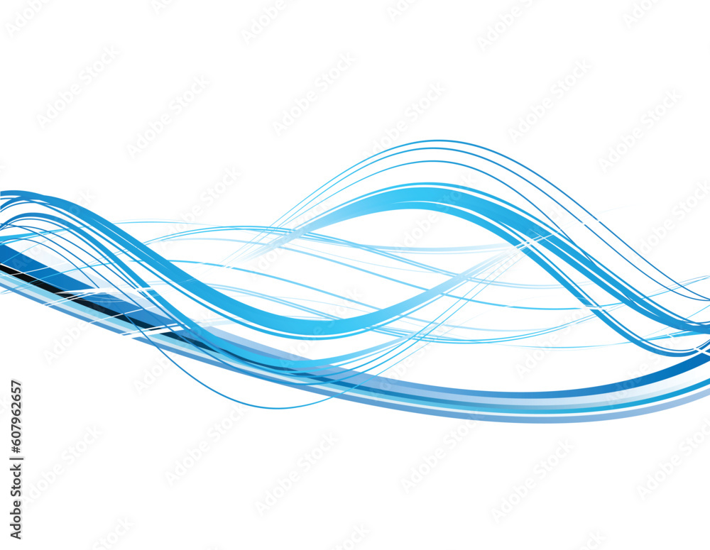 Poster blue waves - vector background - butterfly - easy to edit vector eps file