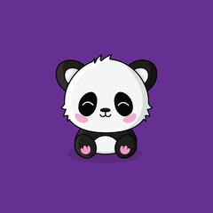 Cute black and white baby panda vector art