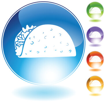 Taco crystal icon isolated on a white background.