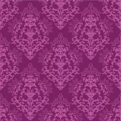 Keuken spatwand met foto Seamless fuchsia purple floral wallpaper or wrapping paper © Designpics
