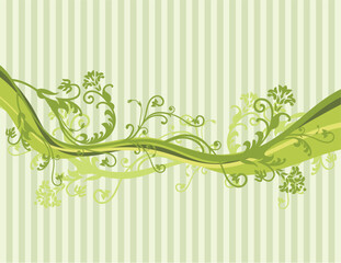 Vector flowers on pin striped background