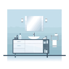 Fototapeta na wymiar Bathroom with mirror and sink vector
