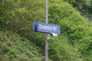 Train station sign Osnabr&uuml;ck Hbf