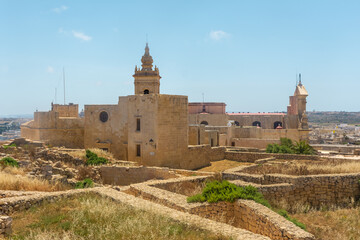 Fototapeta na wymiar Church of Gozo Fortress in Malta