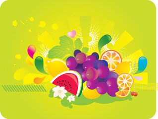 fashion fruits pattern design background.