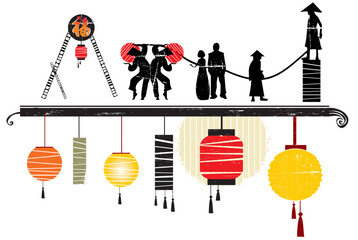 Fototapeta na wymiar Asian design elements. design elements for chinese new year