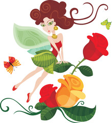 vector illustration of a cute fairy