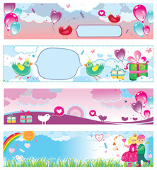 Set of Valentine's day banners, with space for your text