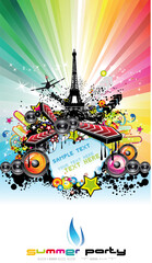 Abstract Urban Style Paris Disco Event Background