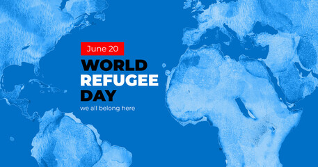 World Refugee Day, international. June 20. Poster, card, banner design