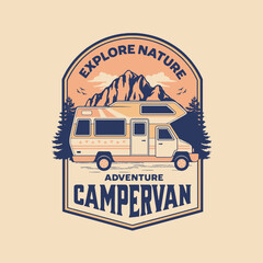 Adventure Campervan - Outdoor Vector Art, Illustration, Icon and Graphic