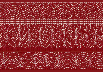 Vector pattern including ethnic Australian motive with multicolored typical elements