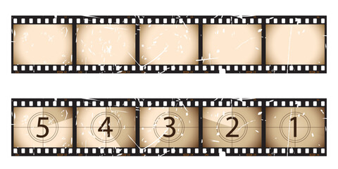 Old film strip countdown.  Please check my portfolio for more film illustrations.