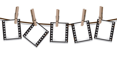 Film strips hanging out to dry.  Please check my portfolio for more film illustrations.