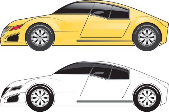 Two color sports car pattern design.