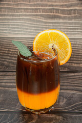 Iced americano with orange juice