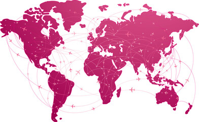 Global travel pattern design background.