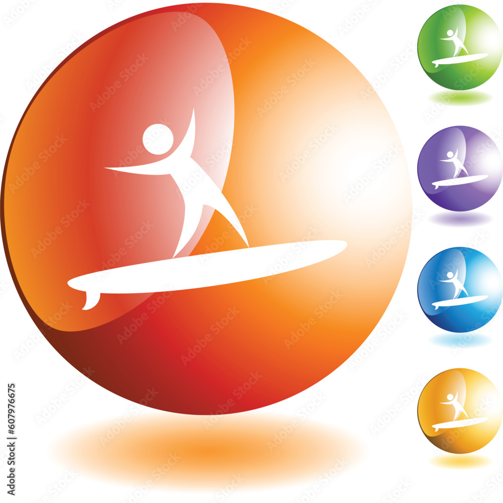 Poster surfer icon button symbol isolated on a background.