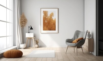 Fototapeta premium Art Watercolor and Acrylic smear blot, Interior painting, Abstract texture color stain horizontal long wall background, generative AI
