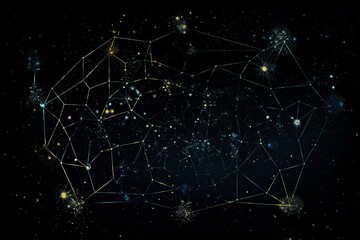 groupings of stars connected by luminous lines created with Generative AI technology
