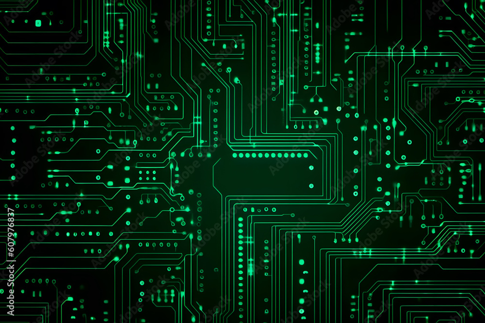 Poster high tech electronic circuit board background. neural network ai generated