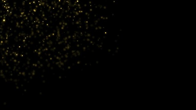 Abstract luxury background with golden lines on black background. Gold polygonal random network shine glitter design. Premium minimal animated banner. Modern seamless looped animation. Dark royal BG