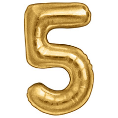 Watercolor hand drawn number shaped balloons