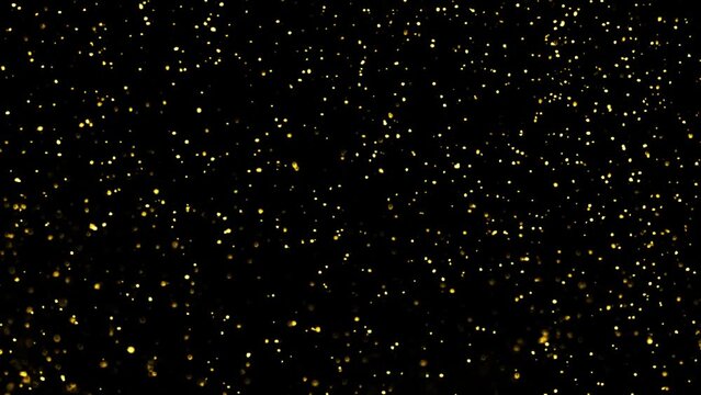 Abstract luxury background with golden lines on black background. Gold polygonal random network shine glitter design. Premium minimal animated banner. Modern seamless looped animation. Dark royal BG