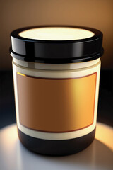 Jar for cosmetic cream, ointment or balm, Mockup template