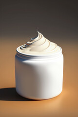 Cream cosmetic jar. Yogurt container. Cosmetic jar mockup.