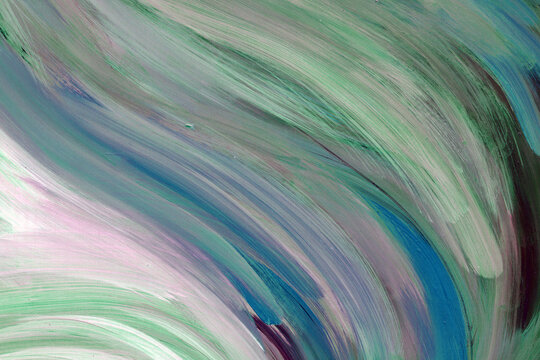 Picturesque Green acrylic painting texture. Hand painted background