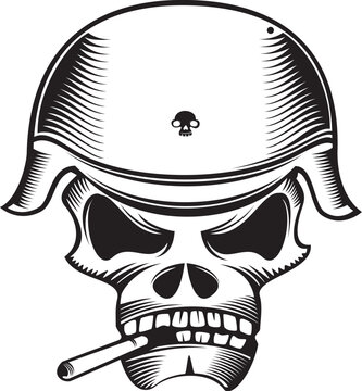 Decorative skull soldier pattern design.