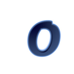 number  3D rendering isolated on white background, with shadow