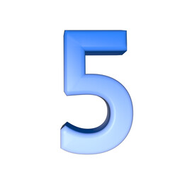 number  3D rendering isolated on white background, with shadow