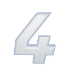 Obraz premium number 3D rendering isolated on white background, with shadow