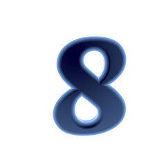 Obraz premium number 3D rendering isolated on white background, with shadow